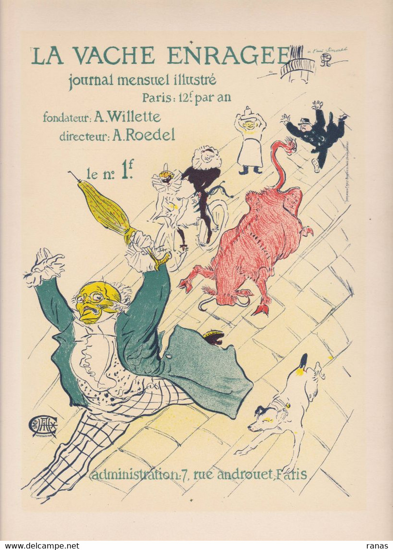 Affiche Lithographie Toulouse Lautrec Art Nouveau Style Les Maitres De L'affiche Pendu - Affiches