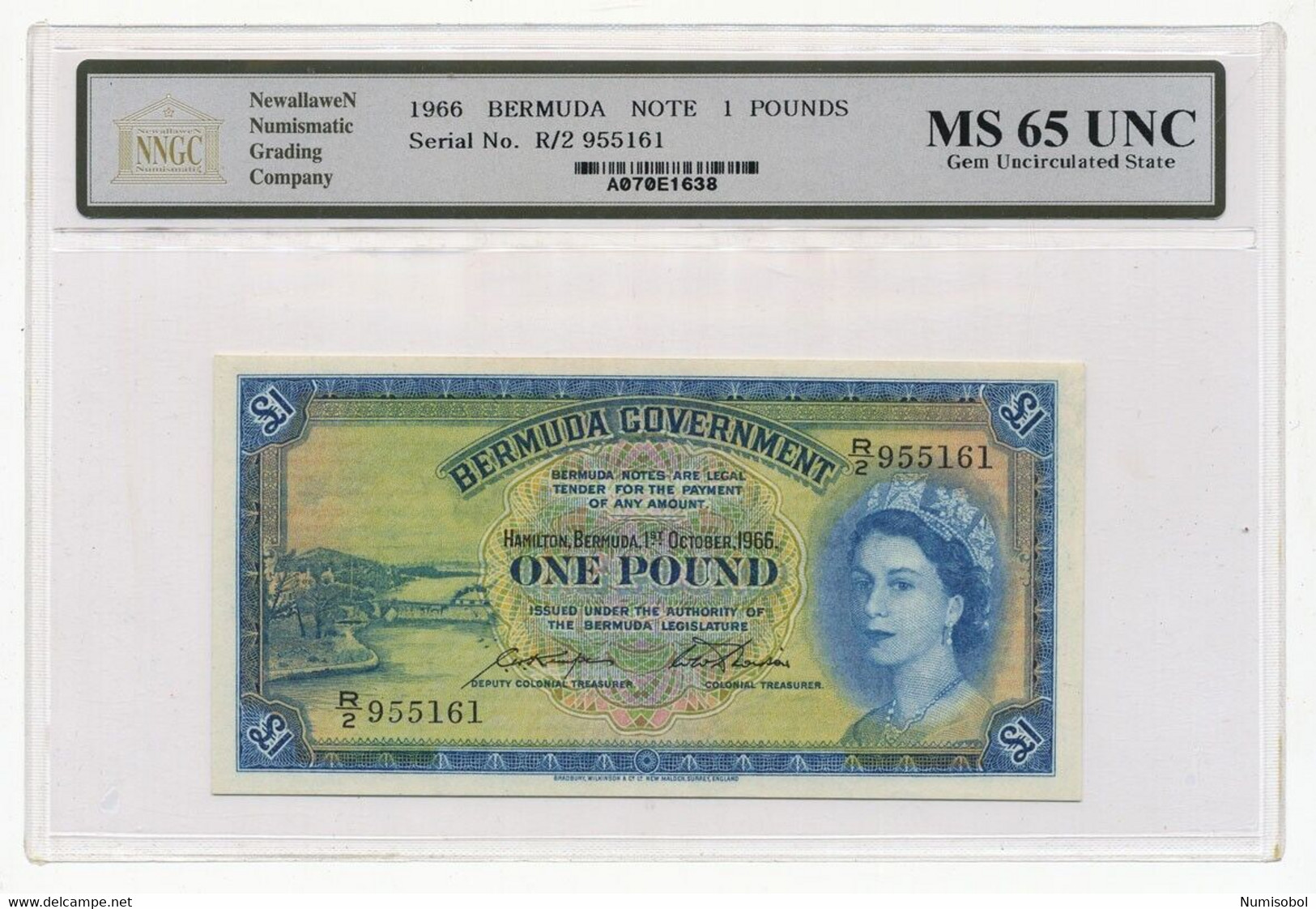 BERMUDA - 1 Pound 1. 10. 1966. P20d, UNC (BER001) - Bermudes