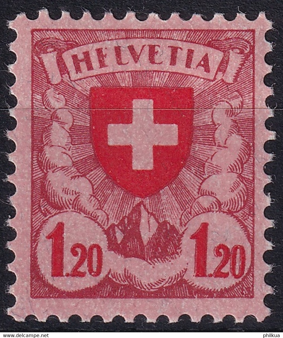 164.Pf / Michel 195xl Abart - F Statt Erstes E In HELVETIA "HFLVETIA" - Ungebraucht/*/Falzspur - Errores & Curiosidades