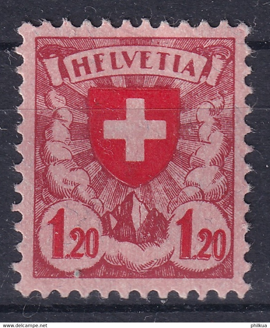 164.Pf / Michel 195xl Abart - F Statt Erstes E In HELVETIA "HFLVETIA" - Ungebraucht/*/Falzspur - Plaatfouten