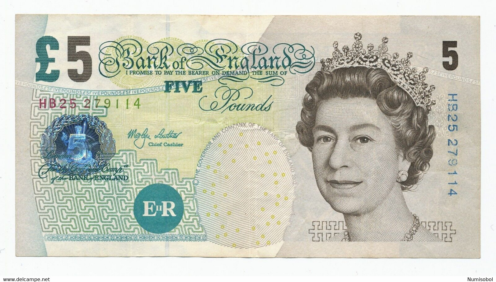 GREAT BRITAIN - 5 Pounds 2002. P391a (GB024) - 5 Pounds