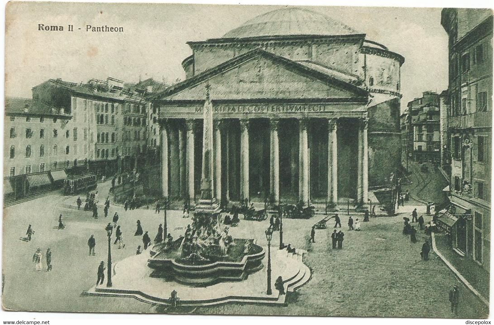AC4136 Roma - Il Pantheon Di Agrippa - Tram / Viaggiata 1918 - Pantheon