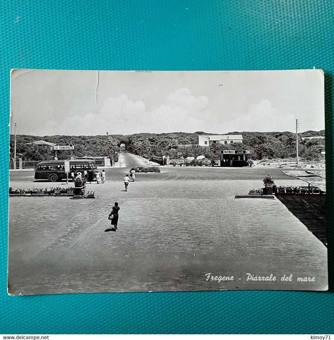 Cartolina Fregene - Piazzale Del Mare. Viaggiata 1956 - Fiumicino