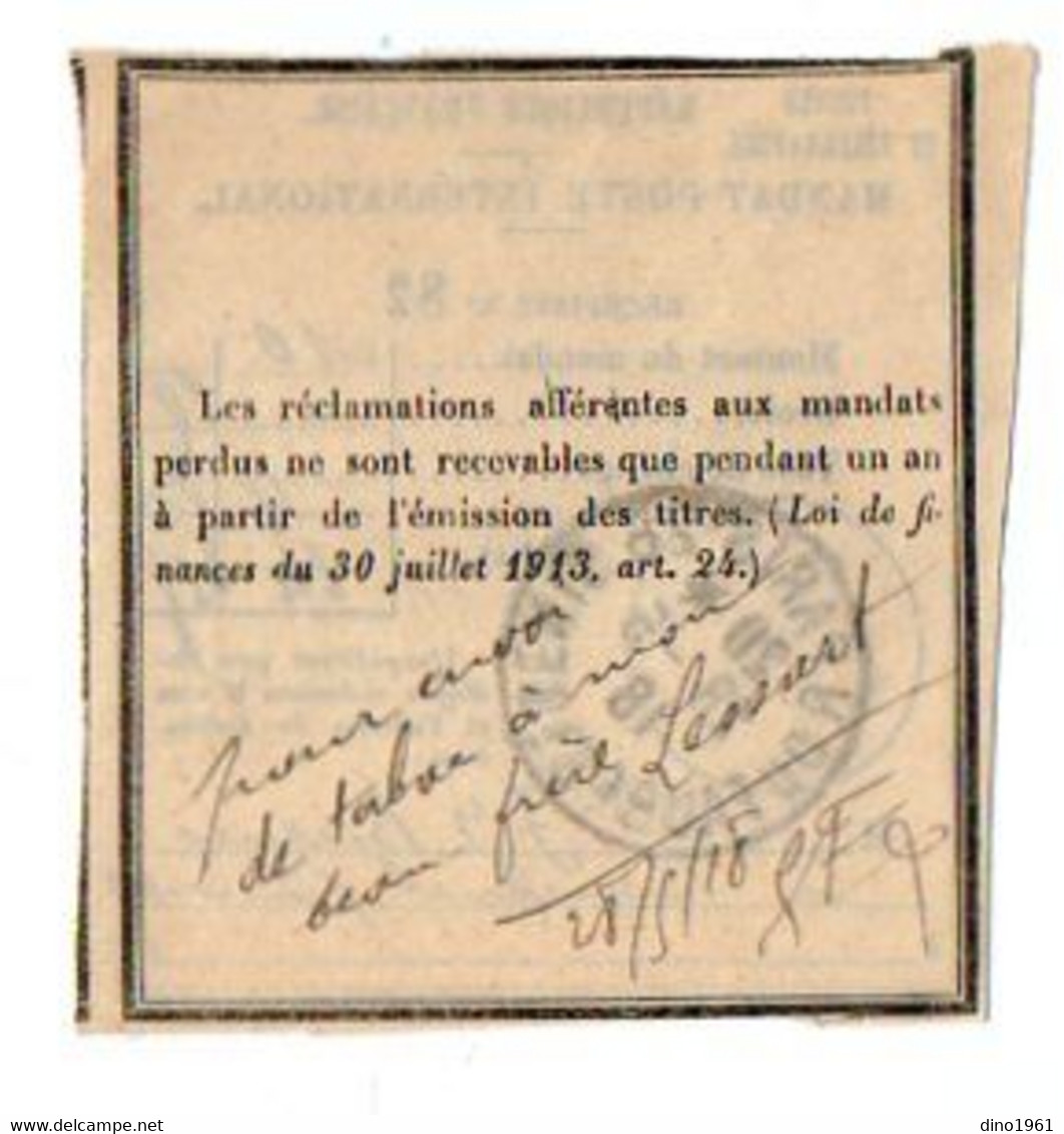 VP21.199 - PARIS 1917- Lettre & Mandat Poste BURRUS à BONCOURT / Envoi 1 Colis De Tabac Au Prisonnier LESSART à MESCHEDE - Documenten