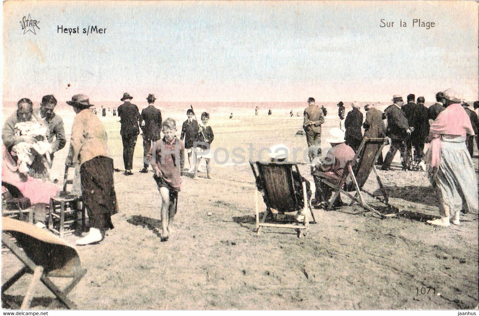 Heyst S Mer - Sur La Plage - 1071 - Old Postcard - 1925 - Belgium - Used - Heist