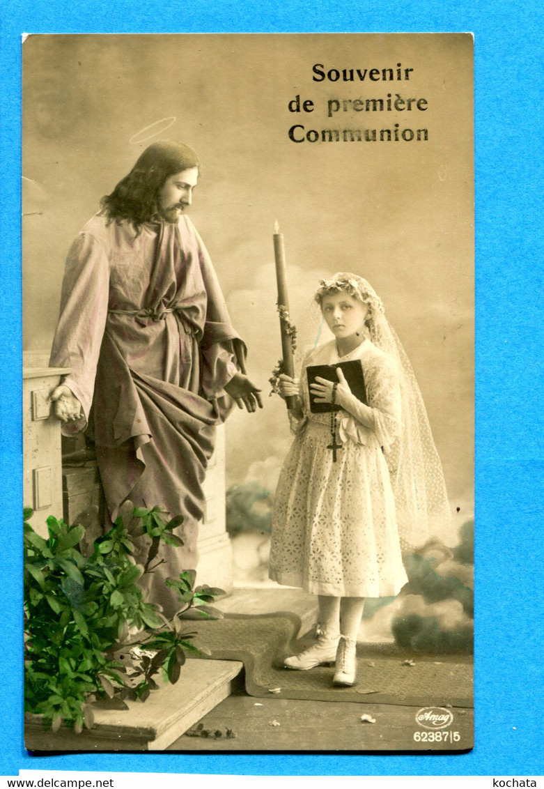 TW130, Souvenir De Première Communion, Amag, Circulée 1921 - Comuniones