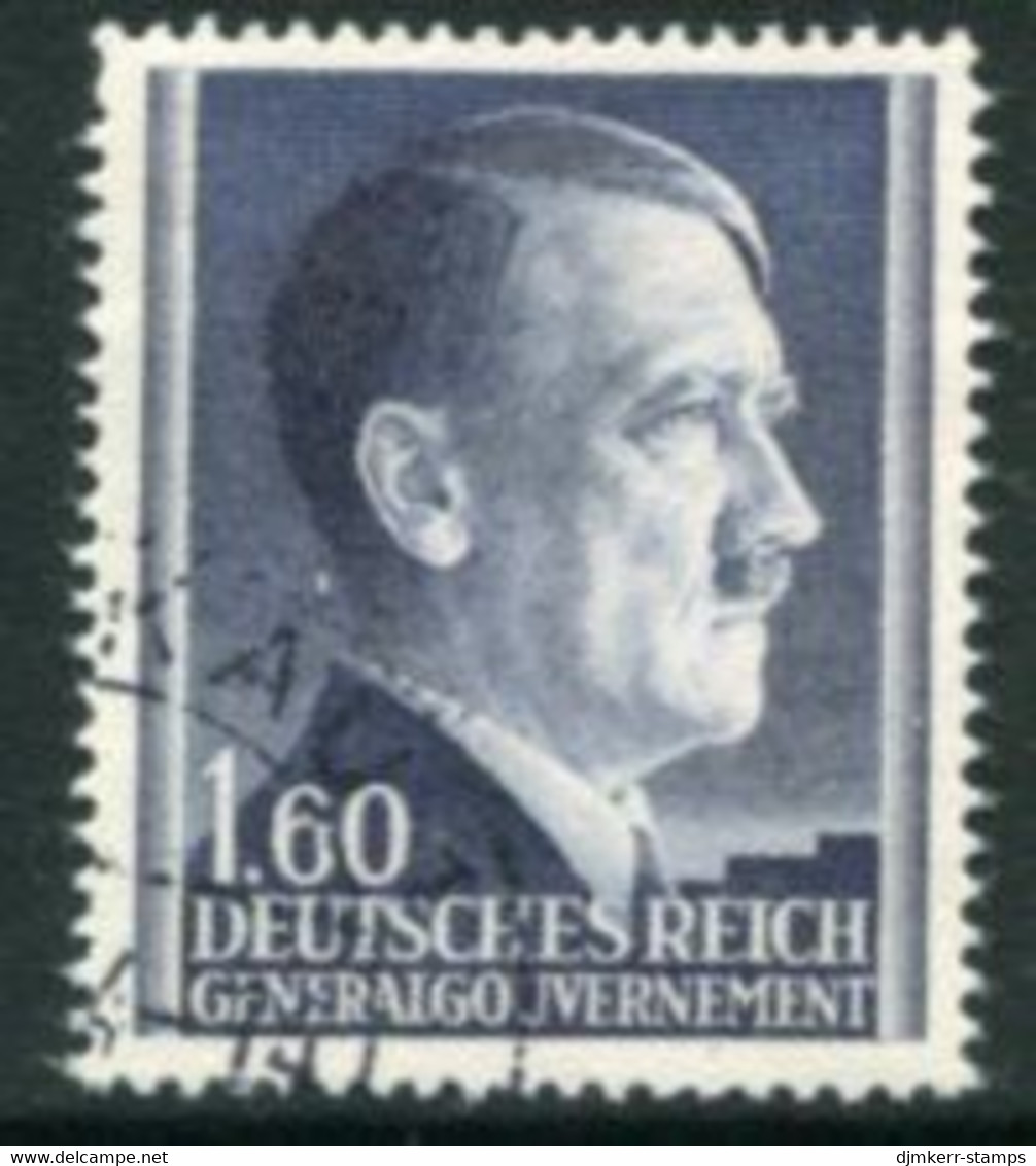 GENERAL GOVERNMENT 1942 Hitler Definitive 1.60 Zl. Perforated 14:14½ Used   Michel 88B - Gobierno General