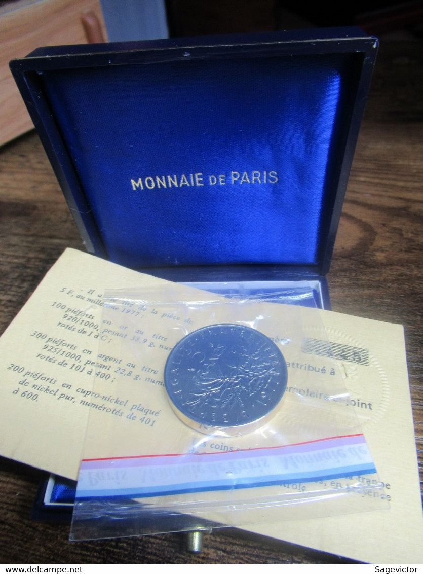 Piéfort 5 Francs 1977 NI - Essais, Piéforts, épreuves & Flans Brunis