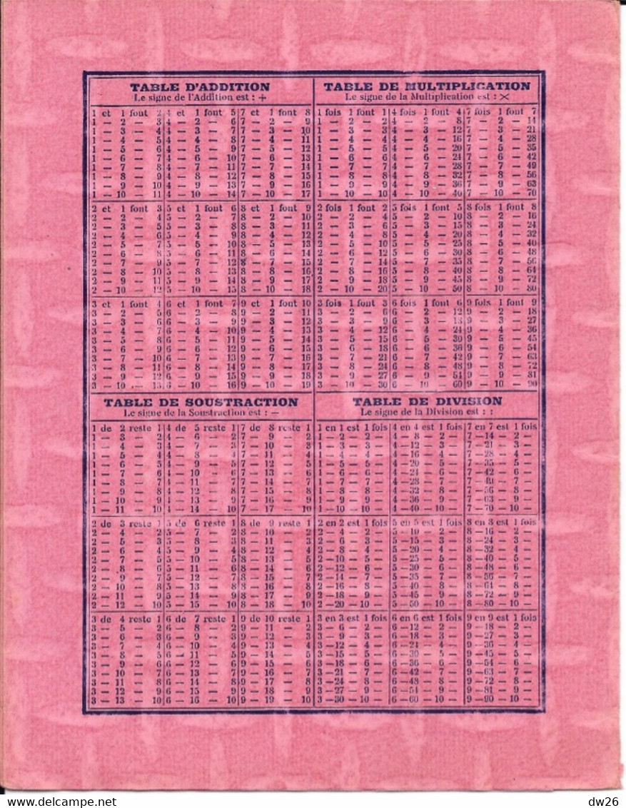 Protège Cahier Le Pratic Rose - Table De Multiplication Poids Et Mesures - Kinderen