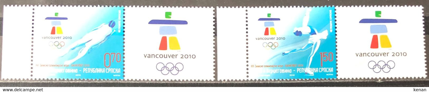 Bosnia And Herzegovina, Republic Of Srpska, 2010, Mi: 489/90 With Label (MNH) - Hiver 2010: Vancouver