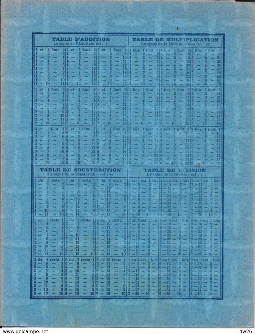 Protège Cahier Le Pratic Bleu (neuf) Table De Multiplication Poids Et Mesures - Infantiles