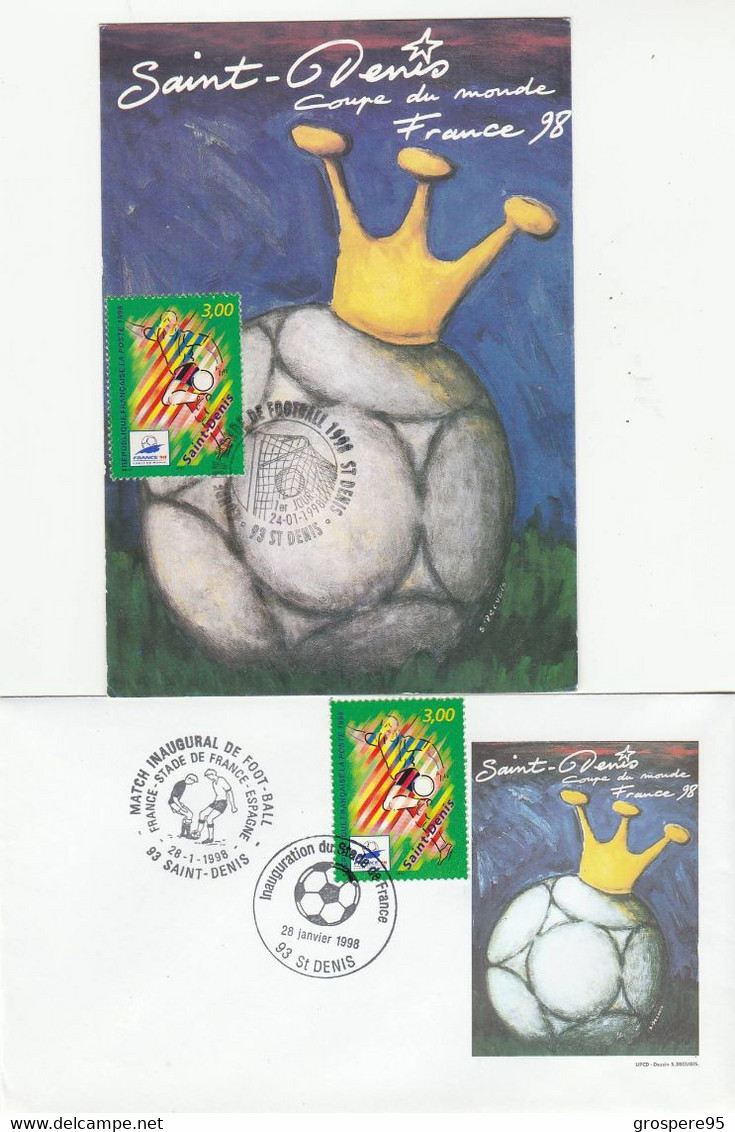 COUPE DU MONDE FOOTBALL 1998 CARTES+ EVELOPPES+ TIMBRES RARES - Otros & Sin Clasificación