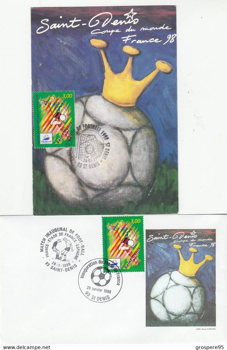 COUPE DU MONDE FOOTBALL 1998 CARTES+ EVELOPPES+ TIMBRES RARES - Sonstige & Ohne Zuordnung