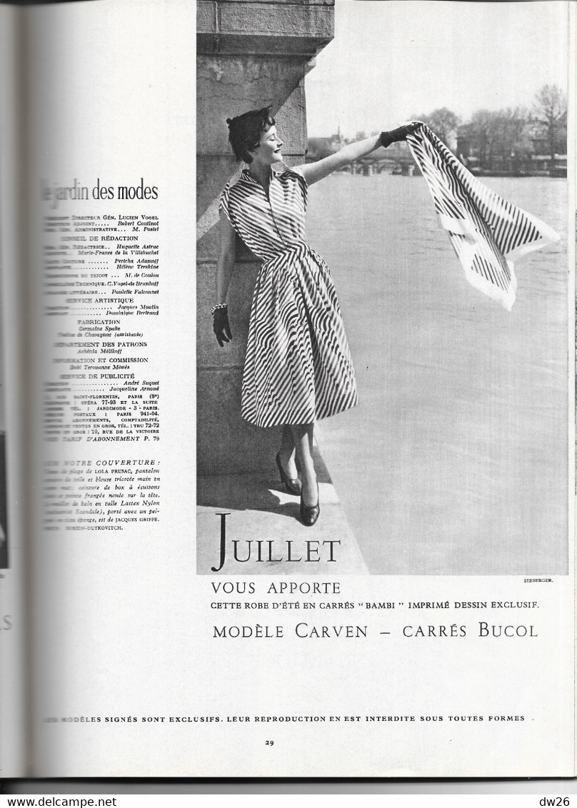 Revue Le Jardin Des Modes (La Mode, La Beauté) N° 343 Juillet 1950 - Fashion