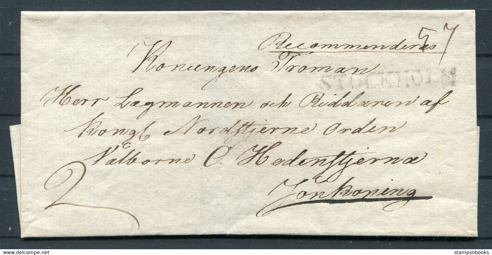 1820s (?) Sweden Stockholm (Straight Line Postmark) Wrapper - Jonkoping - Prefilatelia