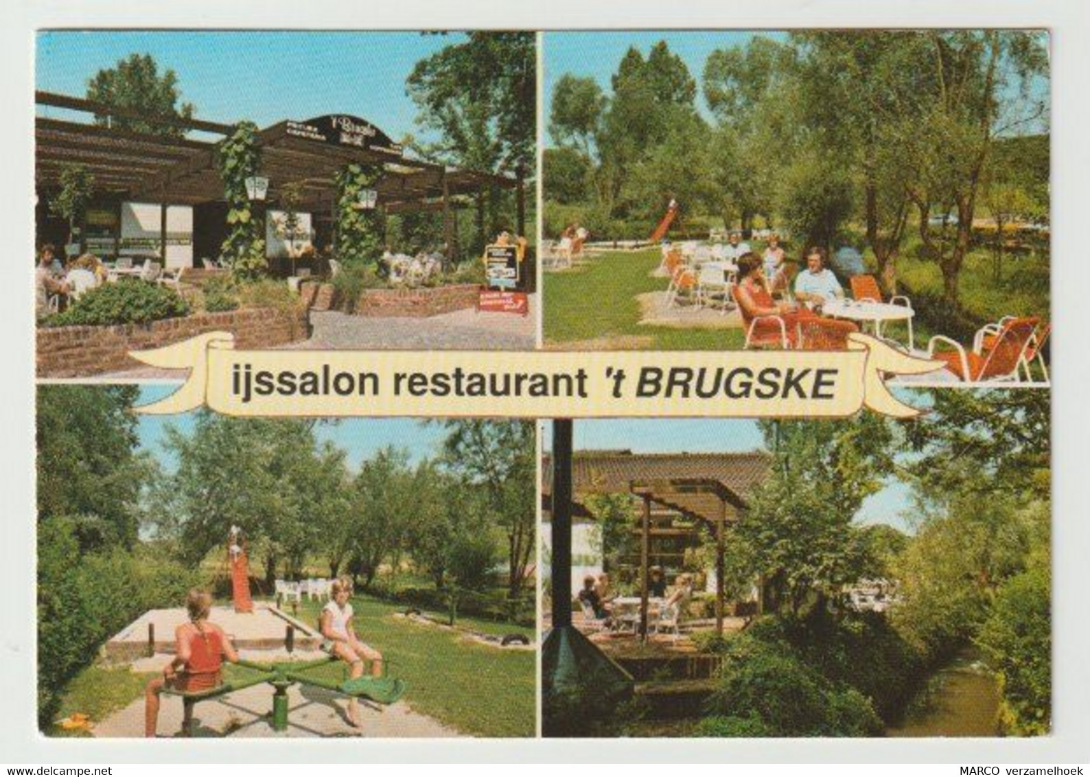 Ansichtkaart-postcard Ijssalon Café Restaurant "'t Brugske" Slenaken (NL) - Slenaken