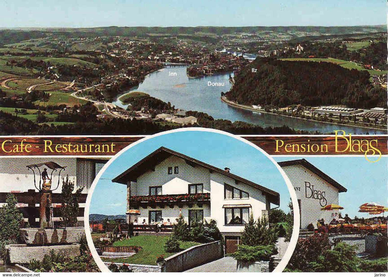 Austria, Higher Austria, Haibach Bei Schärding, Cafe Restaurant - Pension Biaas, Bezirke, Used 1986 - Schärding