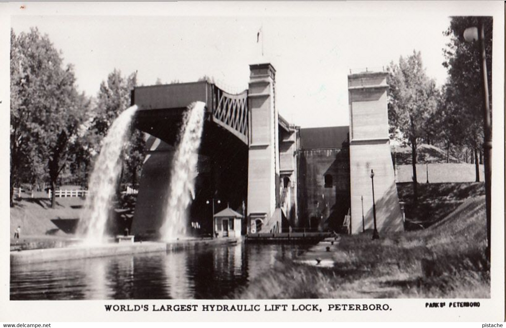 3037 - Real B&W RPPC Photo 1910-1962 – Peterboro Peterborough Ontario – Hydraulic Lift Lock – Excellent Condition – 2 Sc - Peterborough