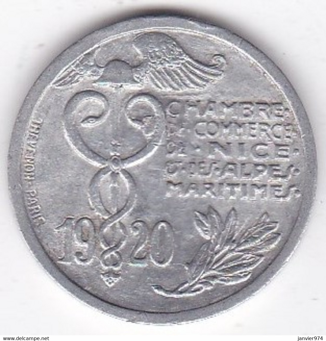 06 Alpes Maritimes Chambre De Commerce  De Nice 10 Centimes 1920, En Aluminium - Notgeld