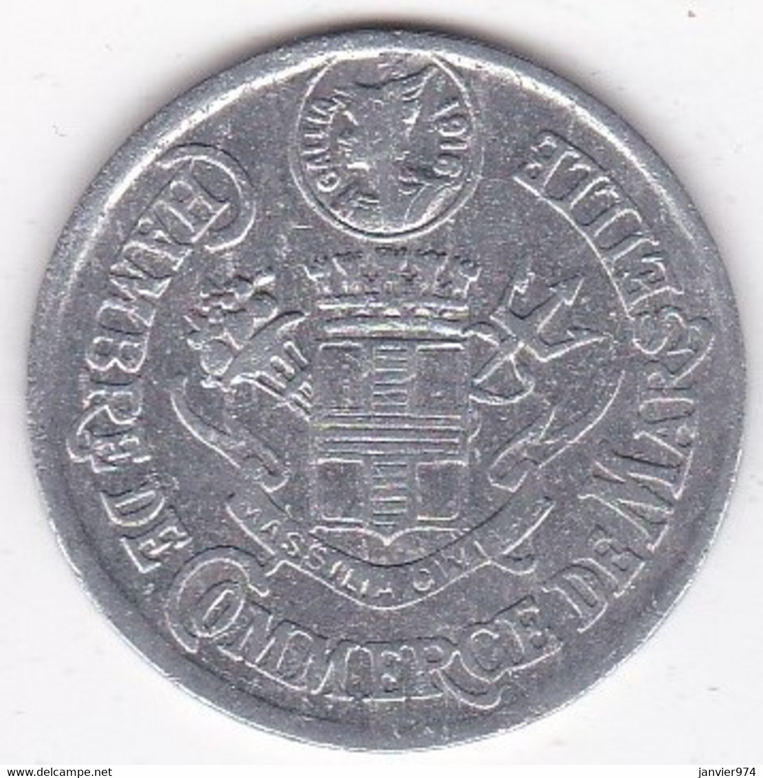 13. Bouche Du Rhône. Marseille. Chambre De Commerce. 10 Centimes 1916, En Aluminium - Monedas / De Necesidad