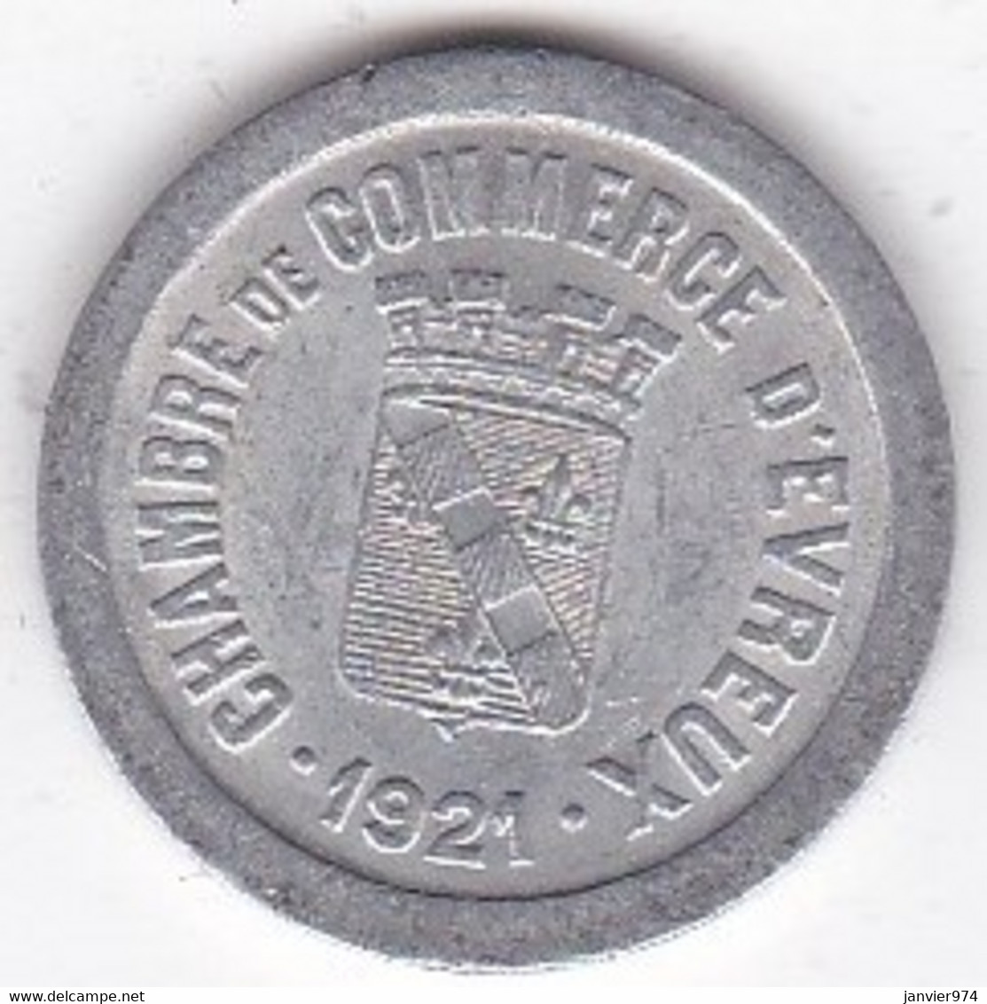 27. Eure. Evreux. Chambre De Commerce.  5 Centimes 1921, En Aluminium - Monetary / Of Necessity