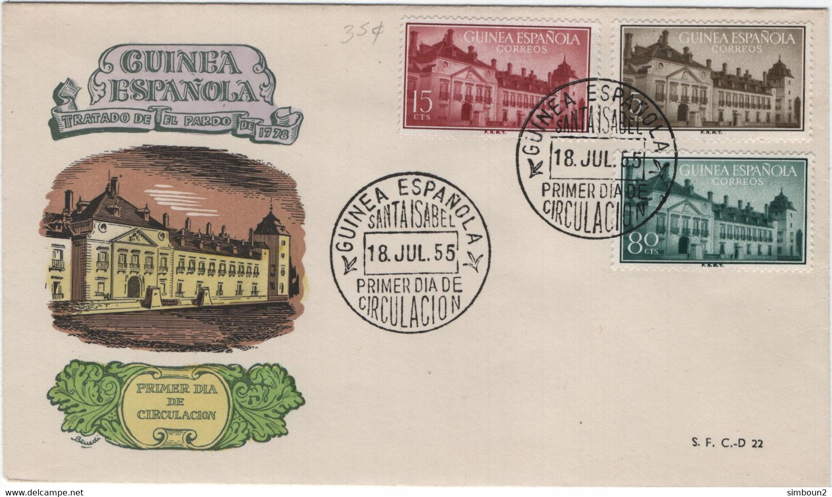 Guinee Espagnole / Spanish Guinea FDC 1955 - Guinea Española