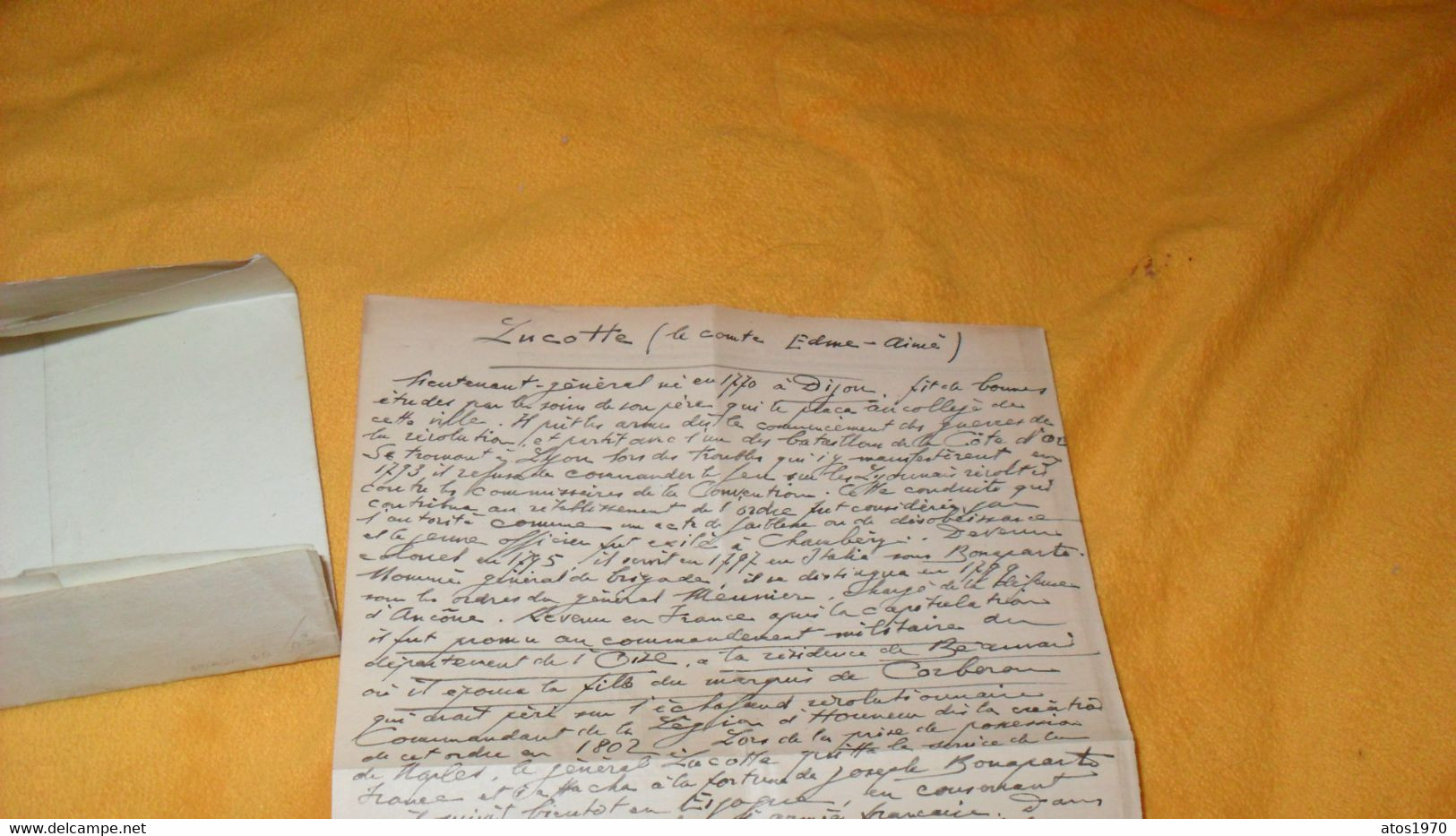 LETTRE ANCIENNE DATE ?../ MARQUE 58 BEAUVAIS ROUGE ADRESSE AU MINISTRE DE LA GUERRE ? NOTE SUR LUCOTTE LE COMTE EDME AIM - Zonder Classificatie