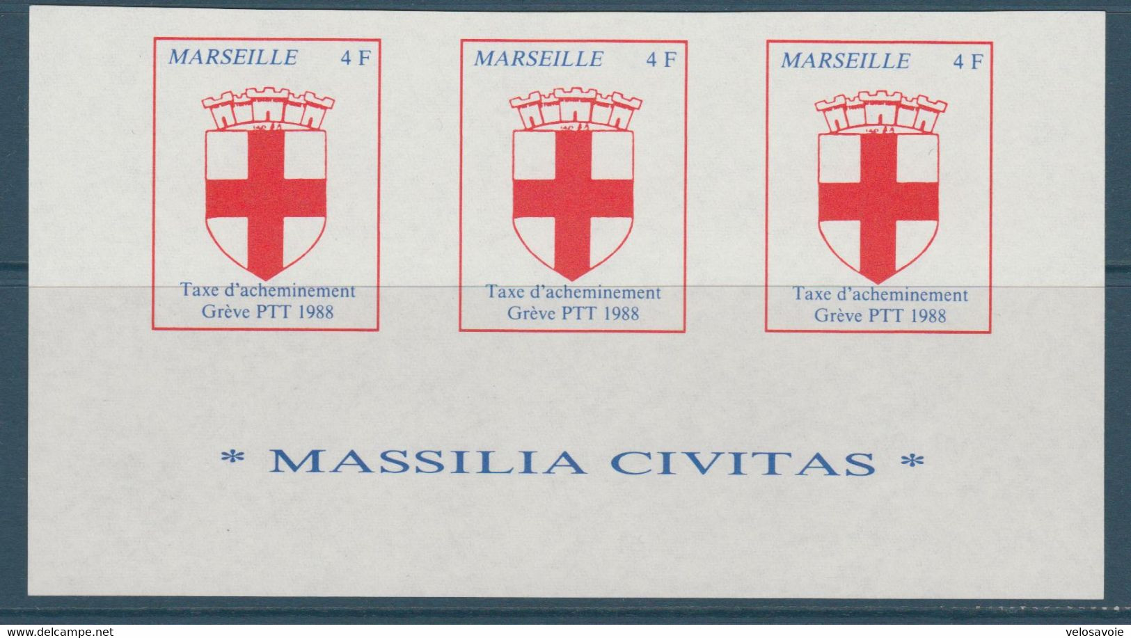 GREVE DE 1988 MARSEILLE 3 SERIES DE 3 VALEURS BORD DE FEUILLE MASSILIA CIVITAS NEUF SANS GOMME - Documents