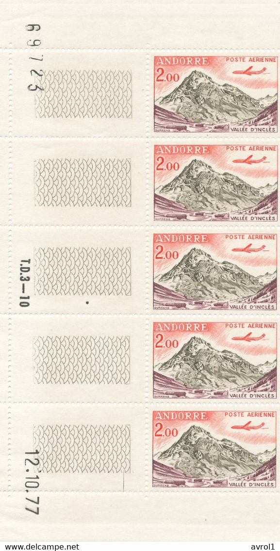 BLOC DE 5 N° 5 NEUF XX    COIN DATE 12.10.77 - Airmail