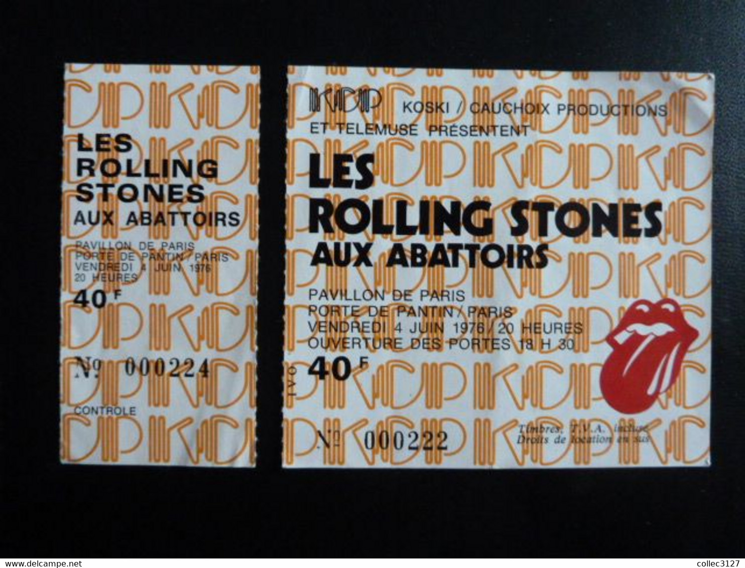 F28 - Les Rolling Stones Aux Abattoirs Pavillon De Pantin Paris 4 Juin 1976 - Billet D'entrée Et Contremarque (Nos Diff - Konzertkarten