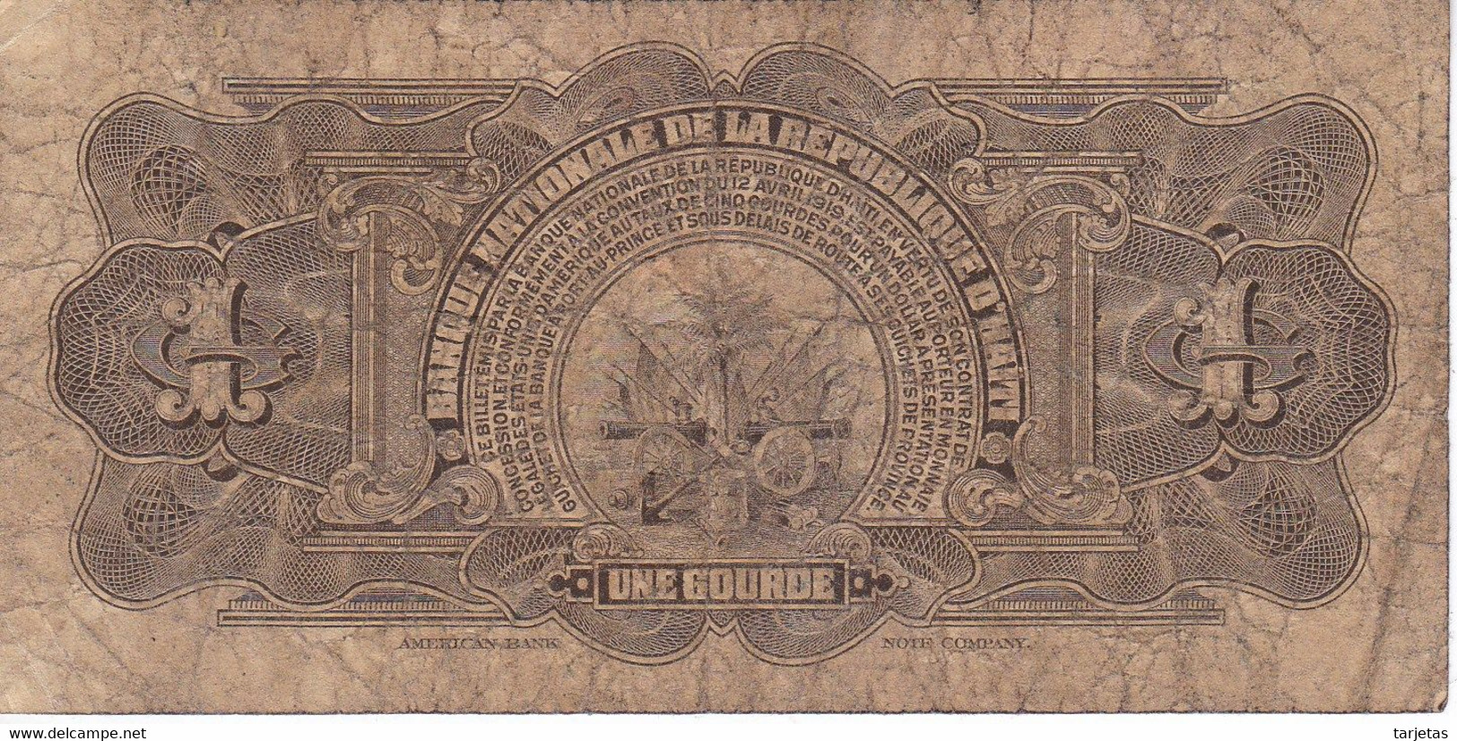 BILLETE DE HAITI DE 1 GOURDE DEL AÑO 1964 (BANK NOTE) - Haiti