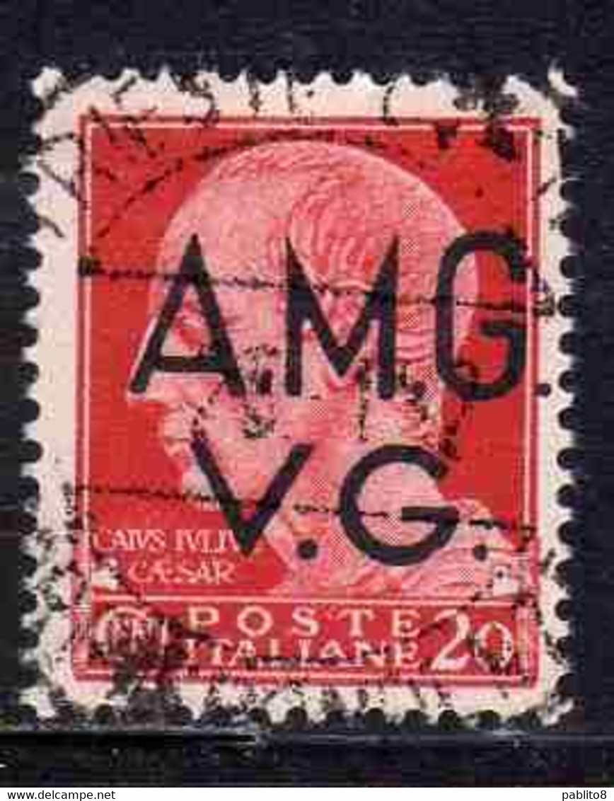 VENEZIA GIULIA 1945 - 1947 TRIESTE AMGVG AMG VG POSTA ORDINARIA IMPERIALE CENT. 20 (I) FASCIO USATO USED OBLITERE' - Usati