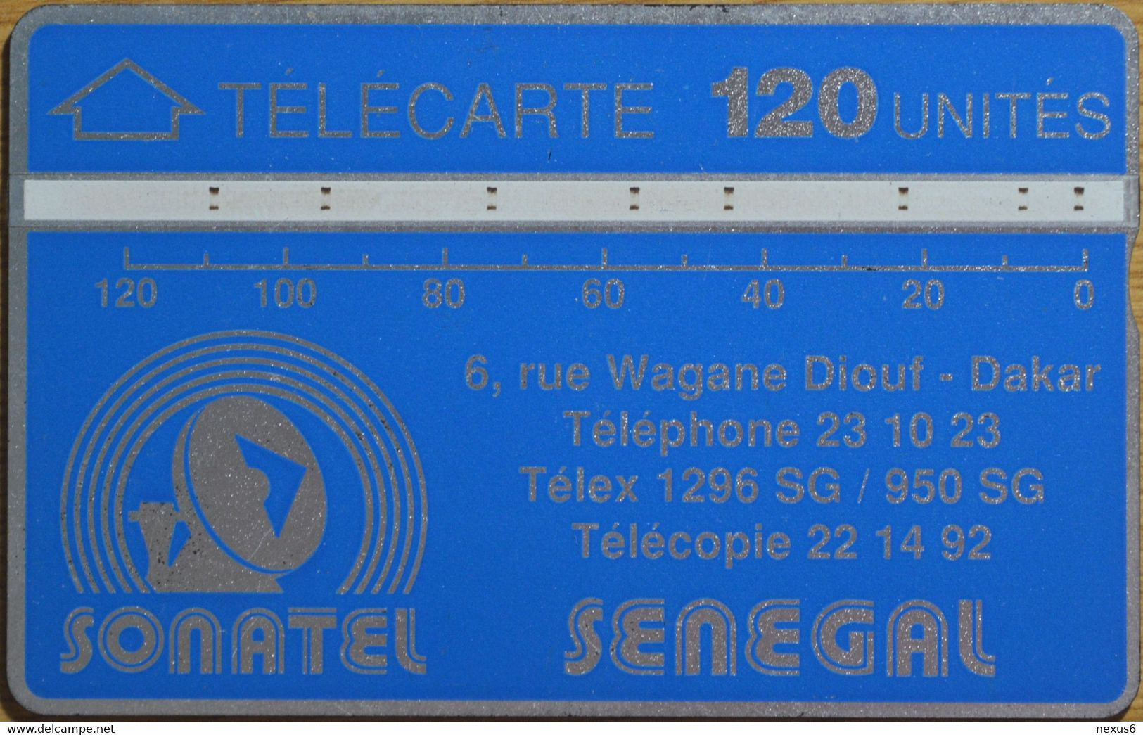 Senegal - Sonatel - L&G - 012A - Blue & Silver, 120Units, Used - Senegal