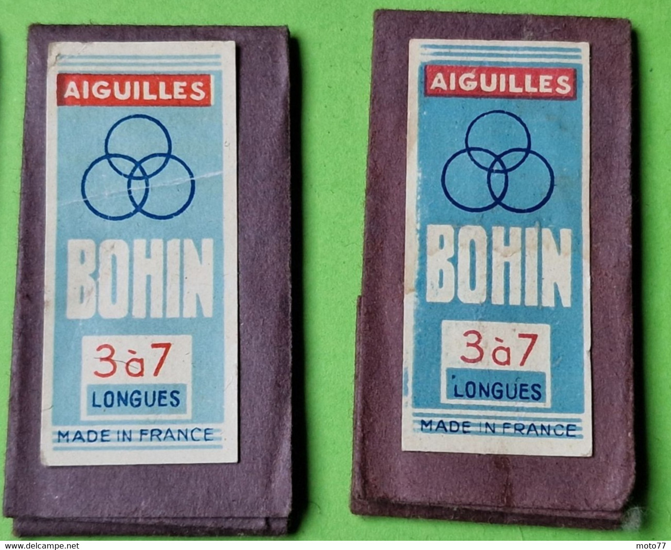 Lot 7 anciennes POCHETTES d'AIGUILLES à Coudre + machine - Couturière Mercerie - Pub Prix GOULET TURPIN - vers 1940 1960