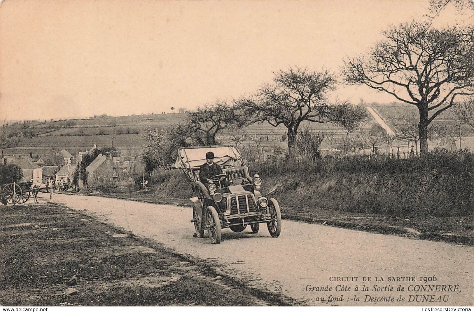 CPA Sport - Circuit De La Sarthe 1906 - Grande Cote A La Sortie De Connerre - Descente De Duneau - Course Automobile - Autres & Non Classés