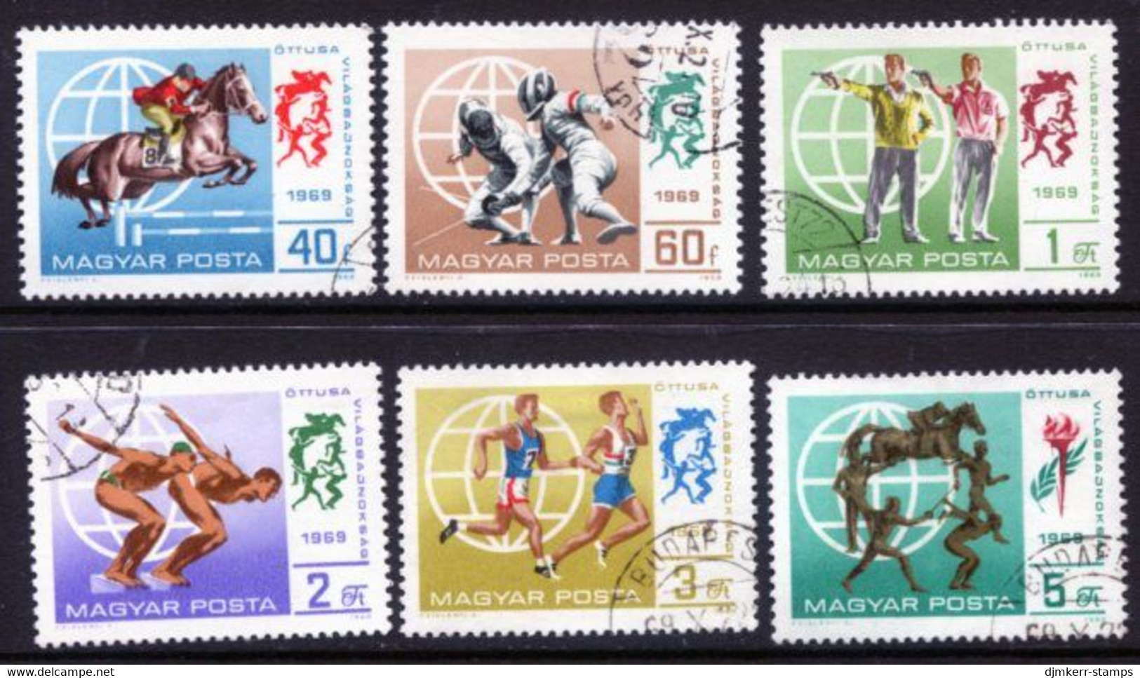 HUNGARY 1969 Modern Pentathlon Set Used.  Michel 2537-42 - Usati