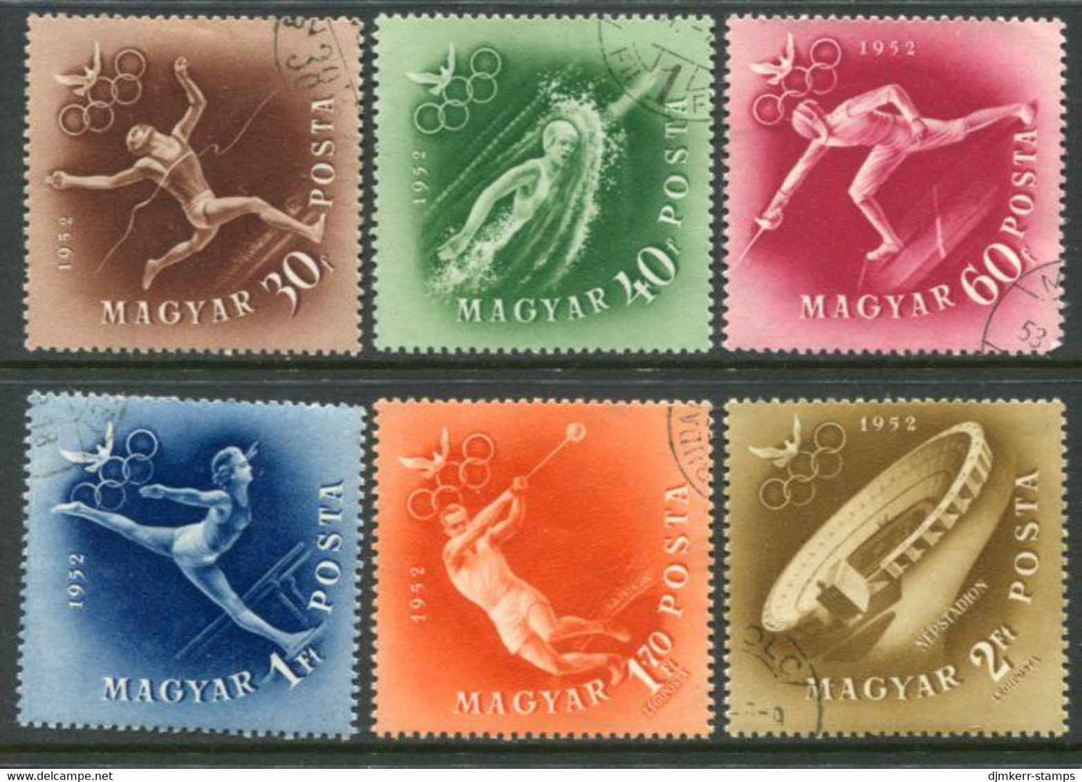 HUNGARY 1952 Olympic Games, Helsinki Used  Michel 1247-52 - Used Stamps