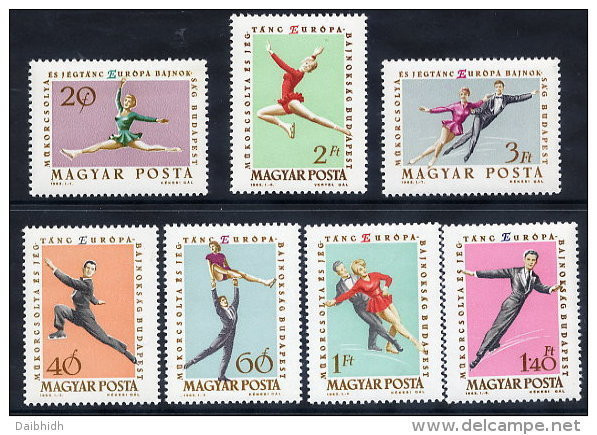 HUNGARY 1963 European Figure Skating Championships Set Of 7 MNH / **.  Michel 1898-904 - Nuevos