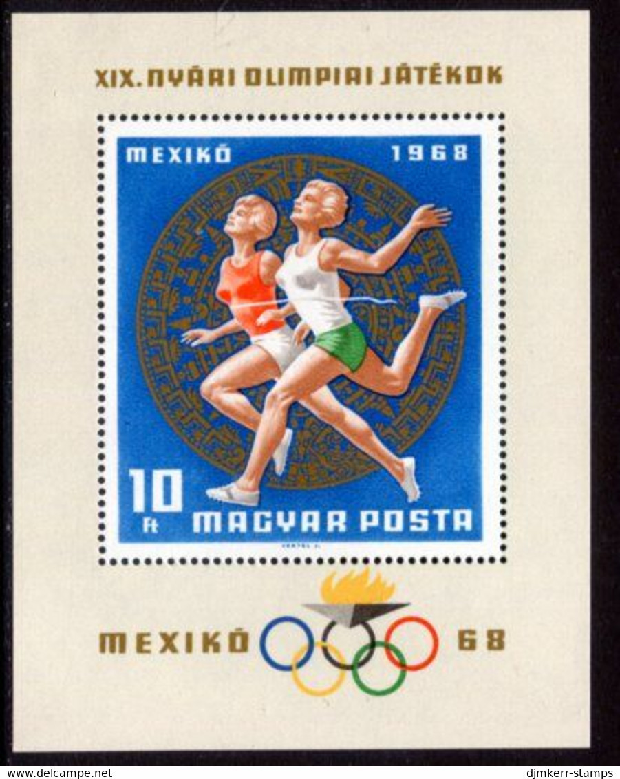 HUNGARY 1968 Olympic Games Block MNH / **.  Michel Block 65 - Ongebruikt