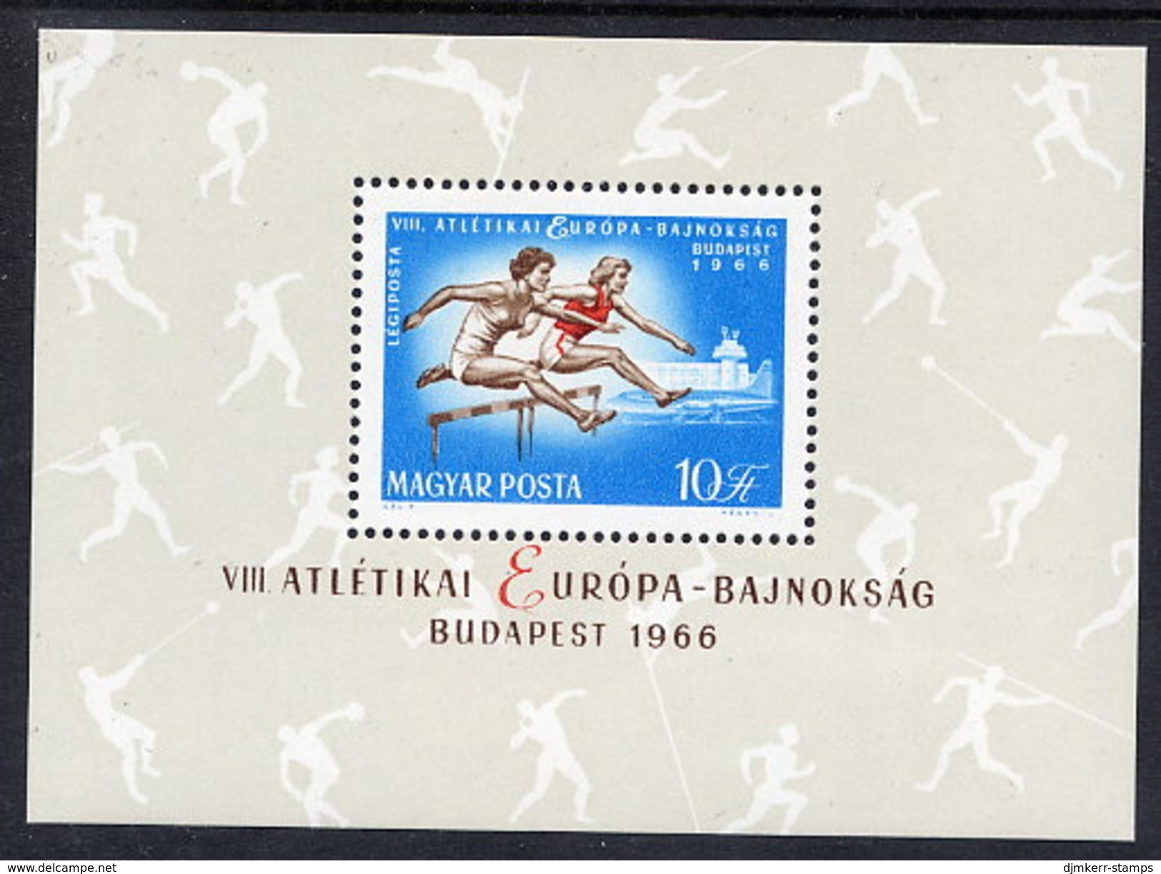 HUNGARY 1966 European Athletics Block MNH / **.  Michel Block 54 - Blocks & Kleinbögen