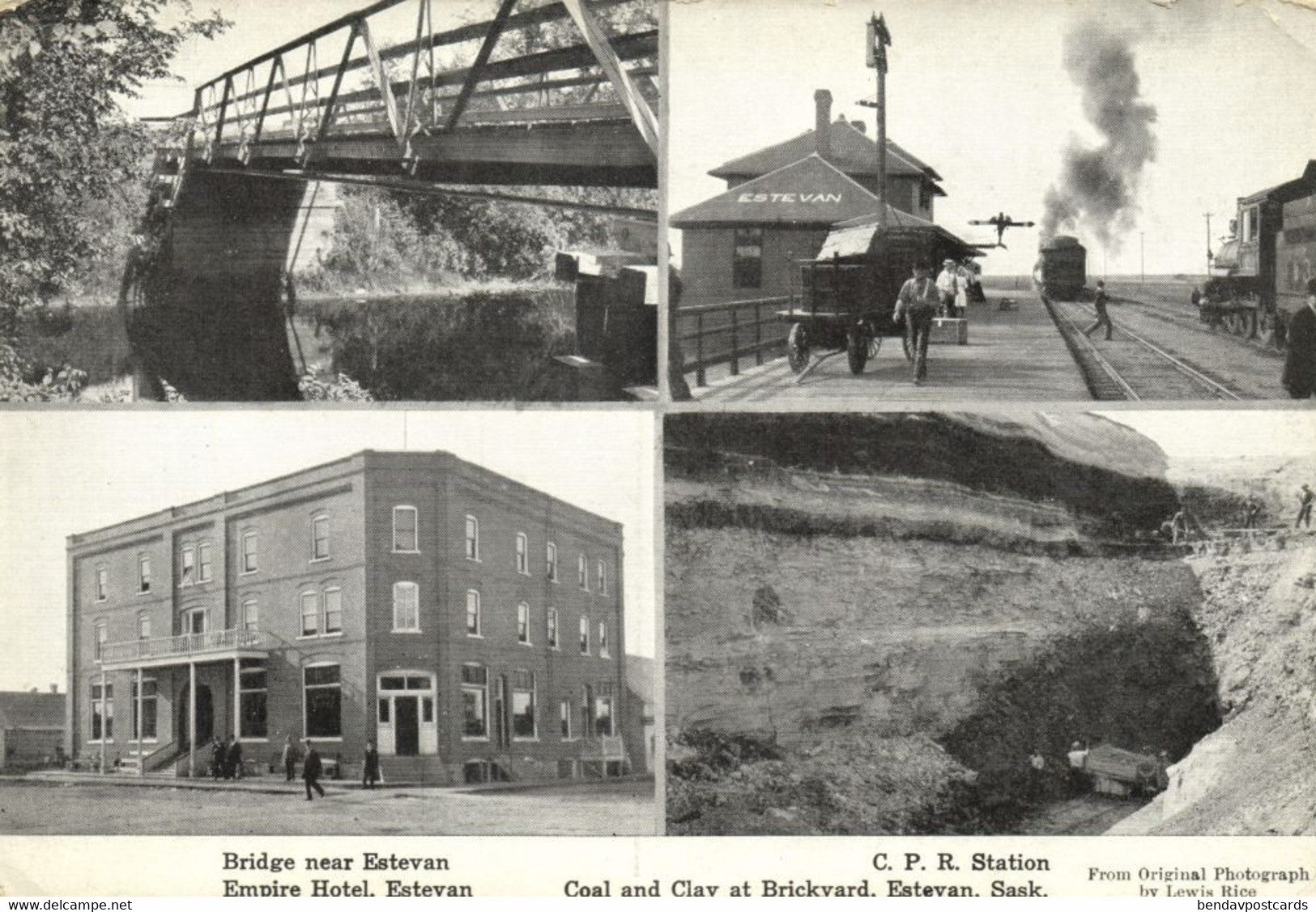 Canada, ESTEVAN, Bridge, Empire Hotel, CPR Station, Mining (1920s) Postcard - Other & Unclassified