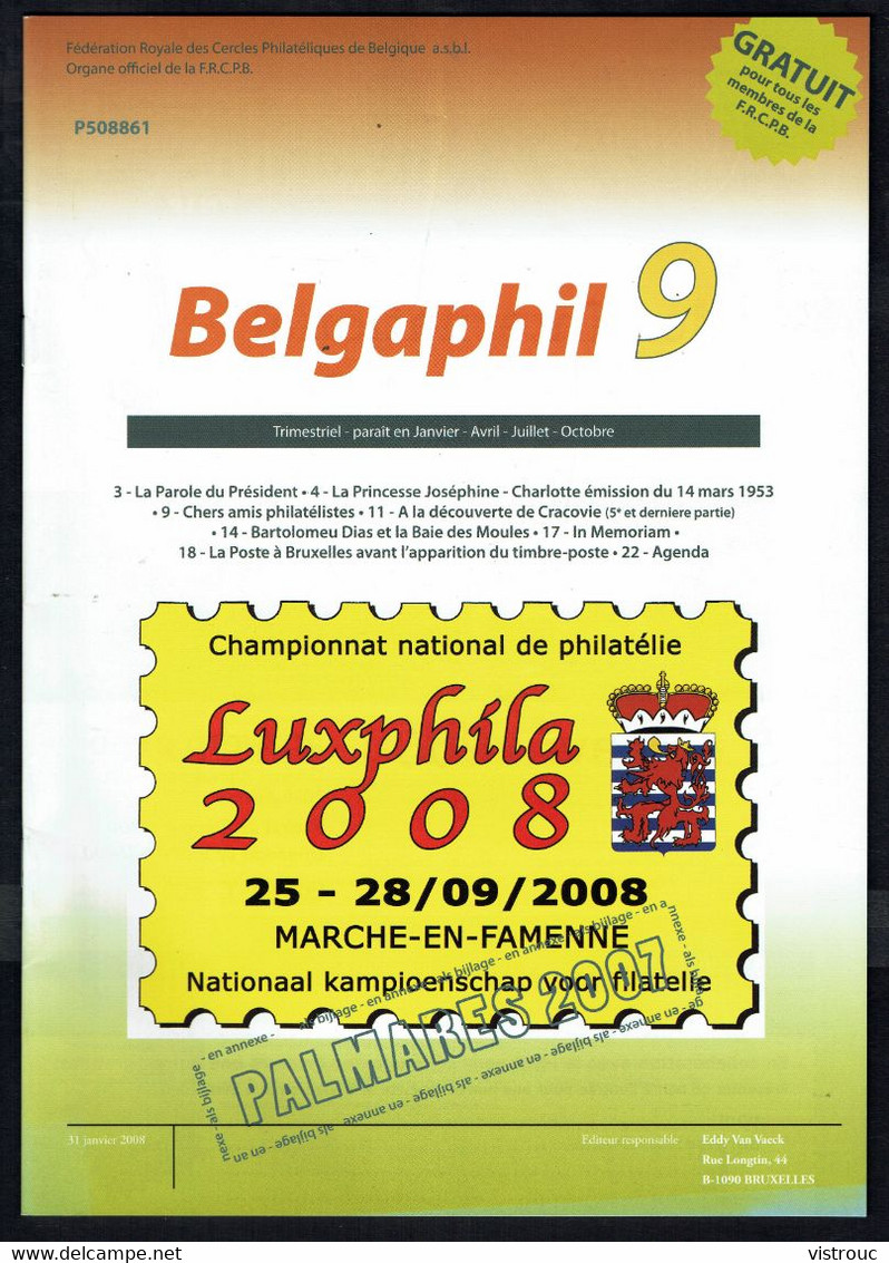 BELGAPHIL - N° 9 - Janvier 2008. - Français (àpd. 1941)