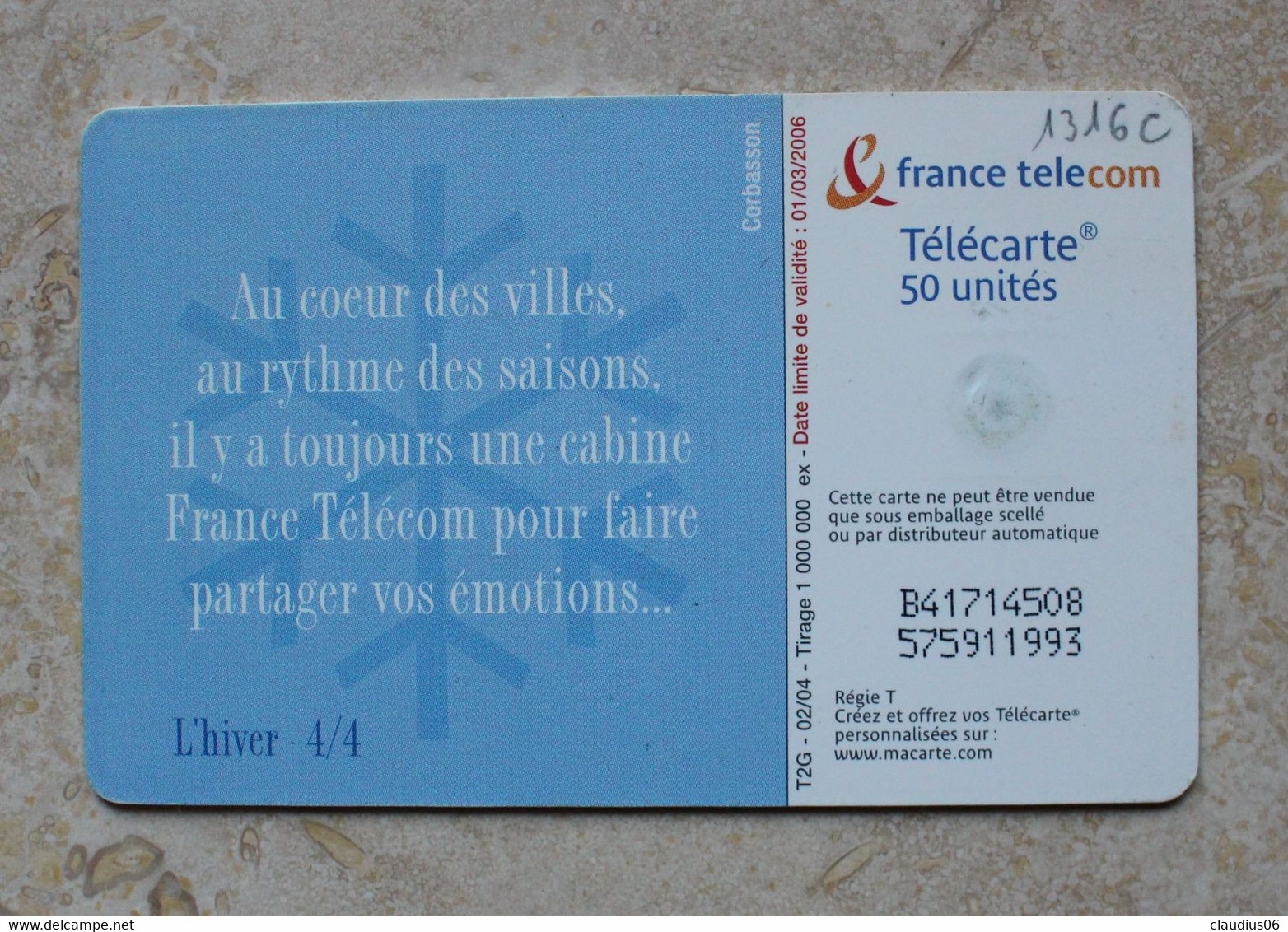 TELECARTE  F1316C   LA VILLE - 2004