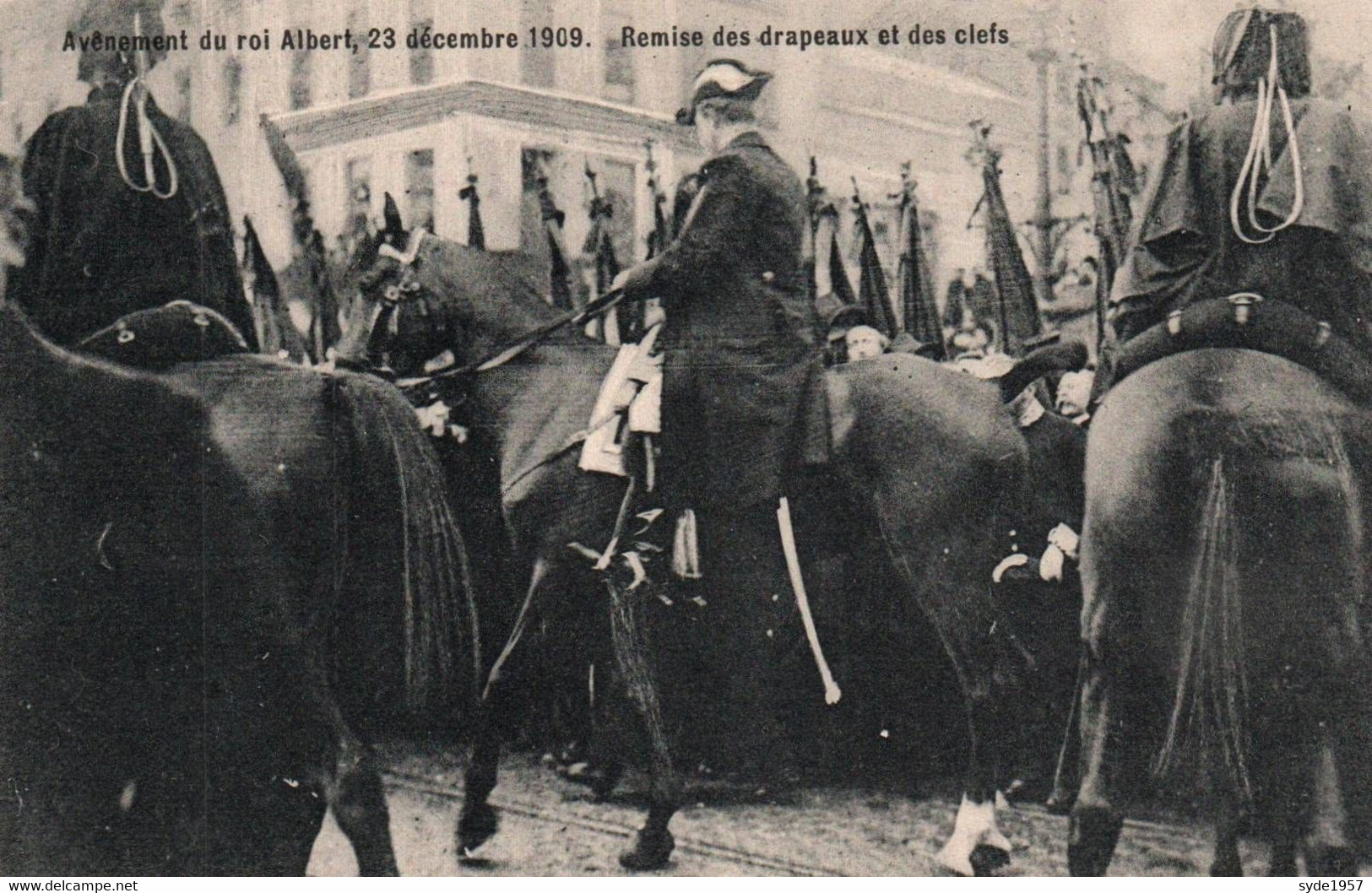 Belgique - Avènement Du Roi Albert 1er 23-12-1909:  Remise Des Drapeaux Et Des Clefs - Königshäuser