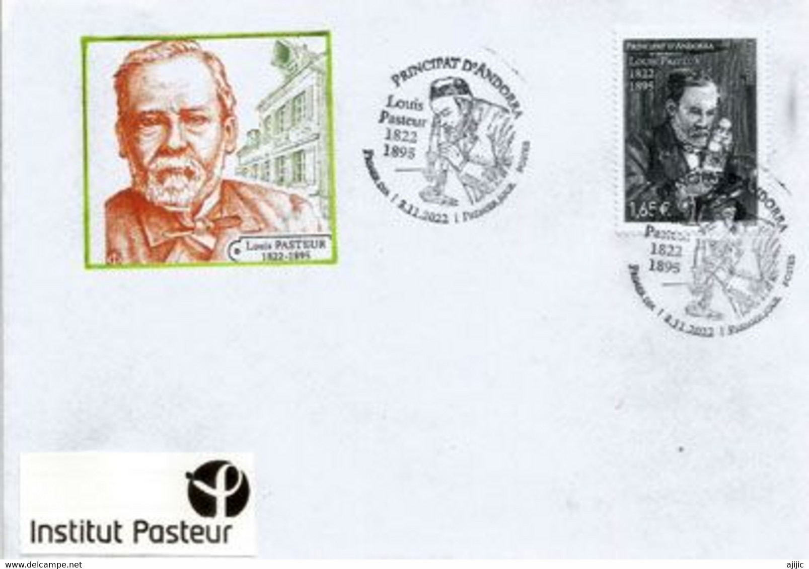 Louis Pasteur, (200 Ième Anniversaire De Sa Naissance). Enveloppe Premier Jour Andorra La Vella 2022 - Louis Pasteur
