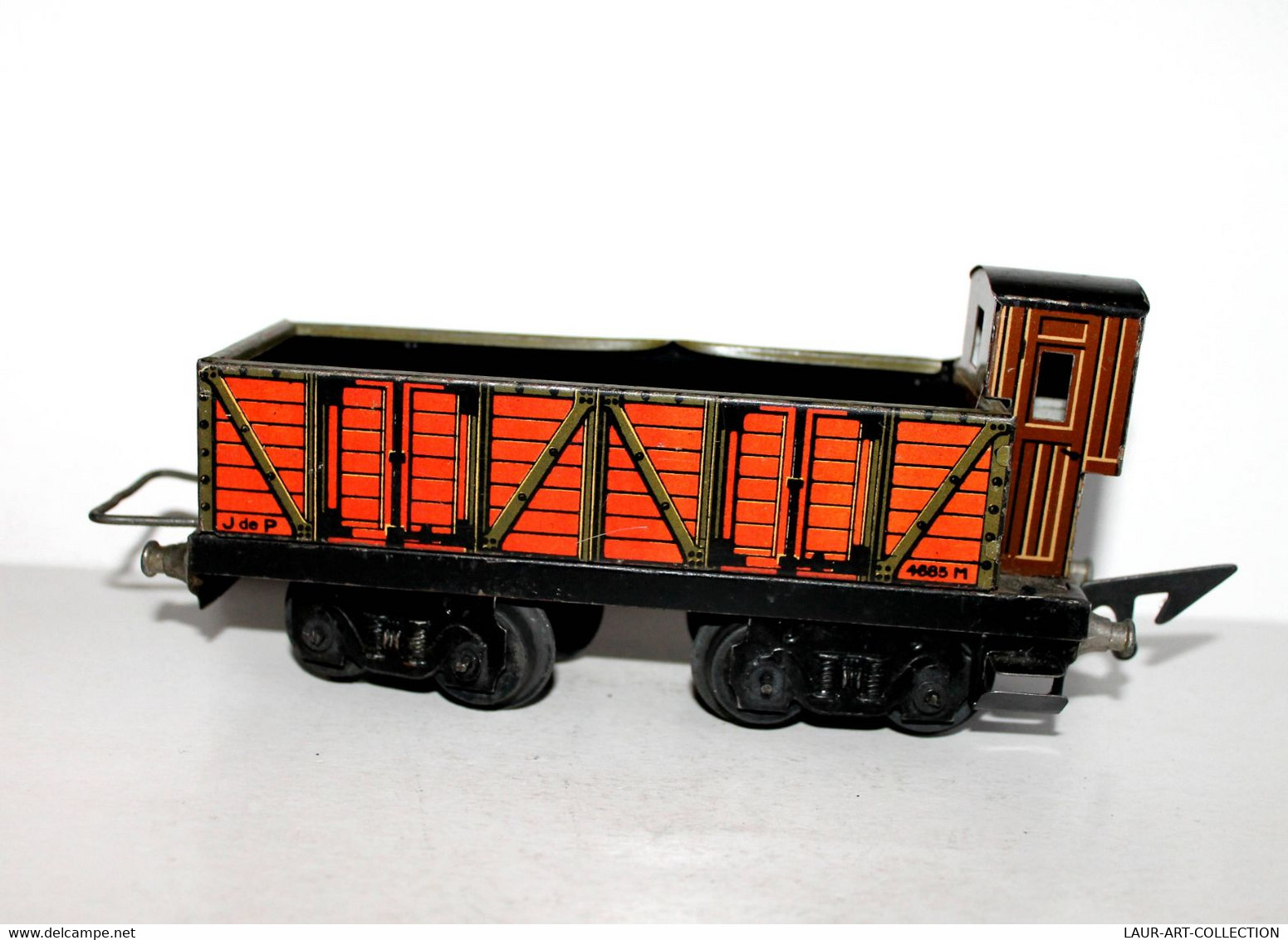 JEP (J.deP) ANCIEN WAGON MARCHANDISE N°4685 PLATEFORME + GUERIT A BOGIES ECH:O/0 - MODELISME FERROVIAIRE       (2811.9) - Goods Waggons (wagons)