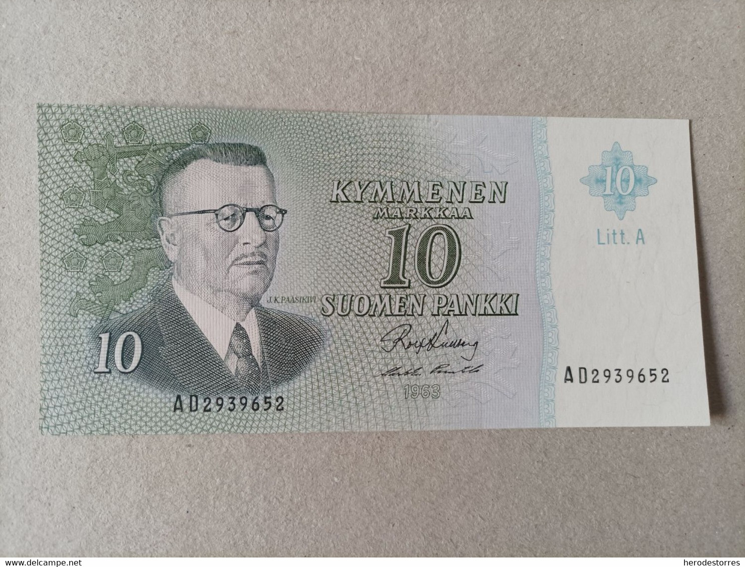 Billete De Finlandia De 10 Markkaa, Año 1963, UNC - Finland