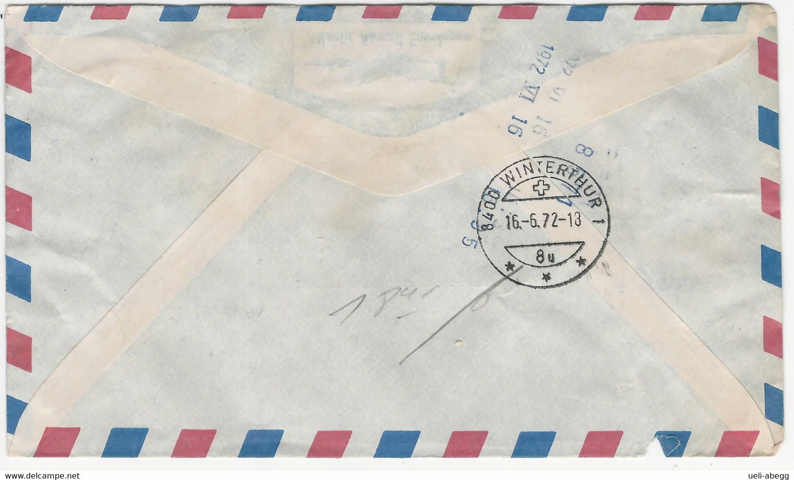 India Express Airmail 1972 Bombay To Switzerland - Poste Aérienne