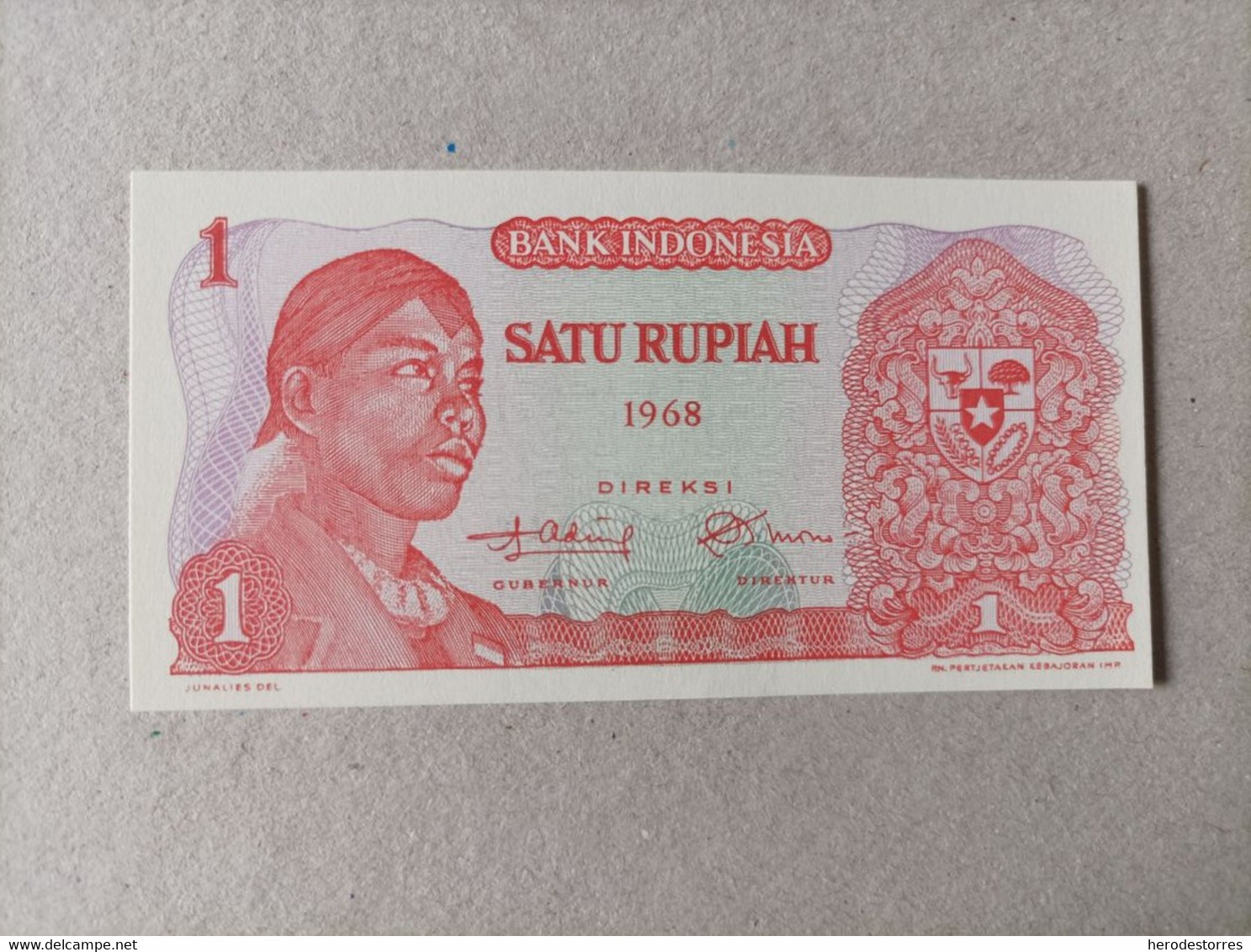 Billete De Indonesia De 1 Rupiah, Año 1968, UNC - Indonésie