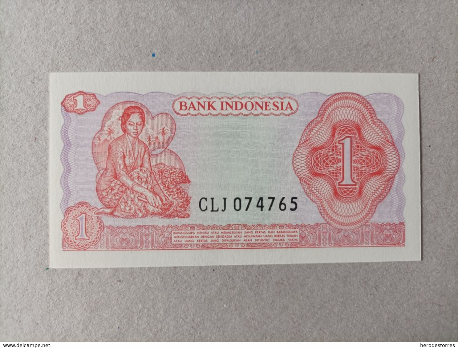 Billete De Indonesia De 1 Rupiah, Año 1968, UNC - Indonésie